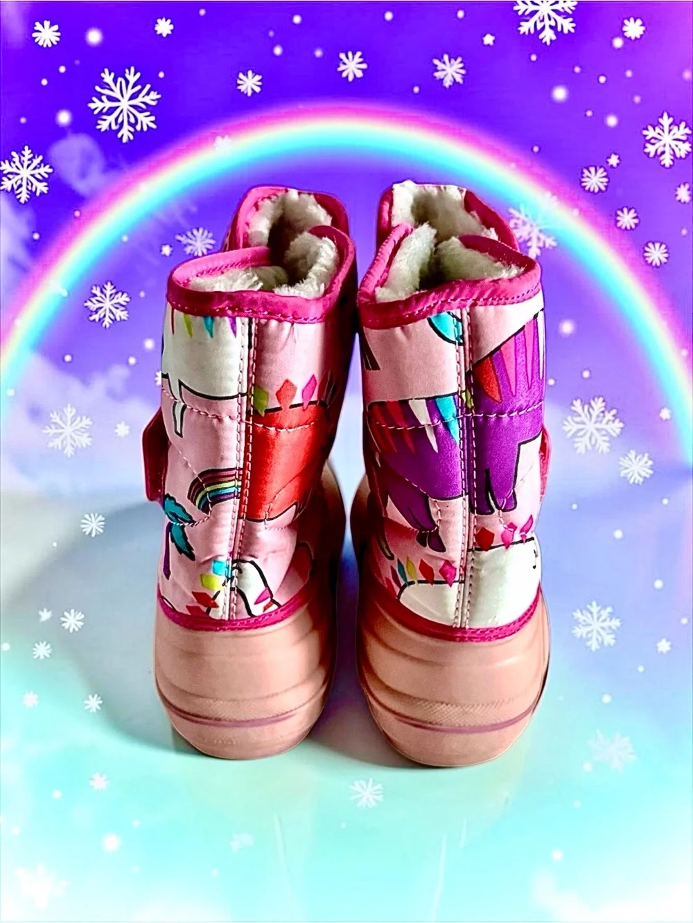 The Children’s Place Toddler Girls Boots Pink Dino Snow Size 11 EUC